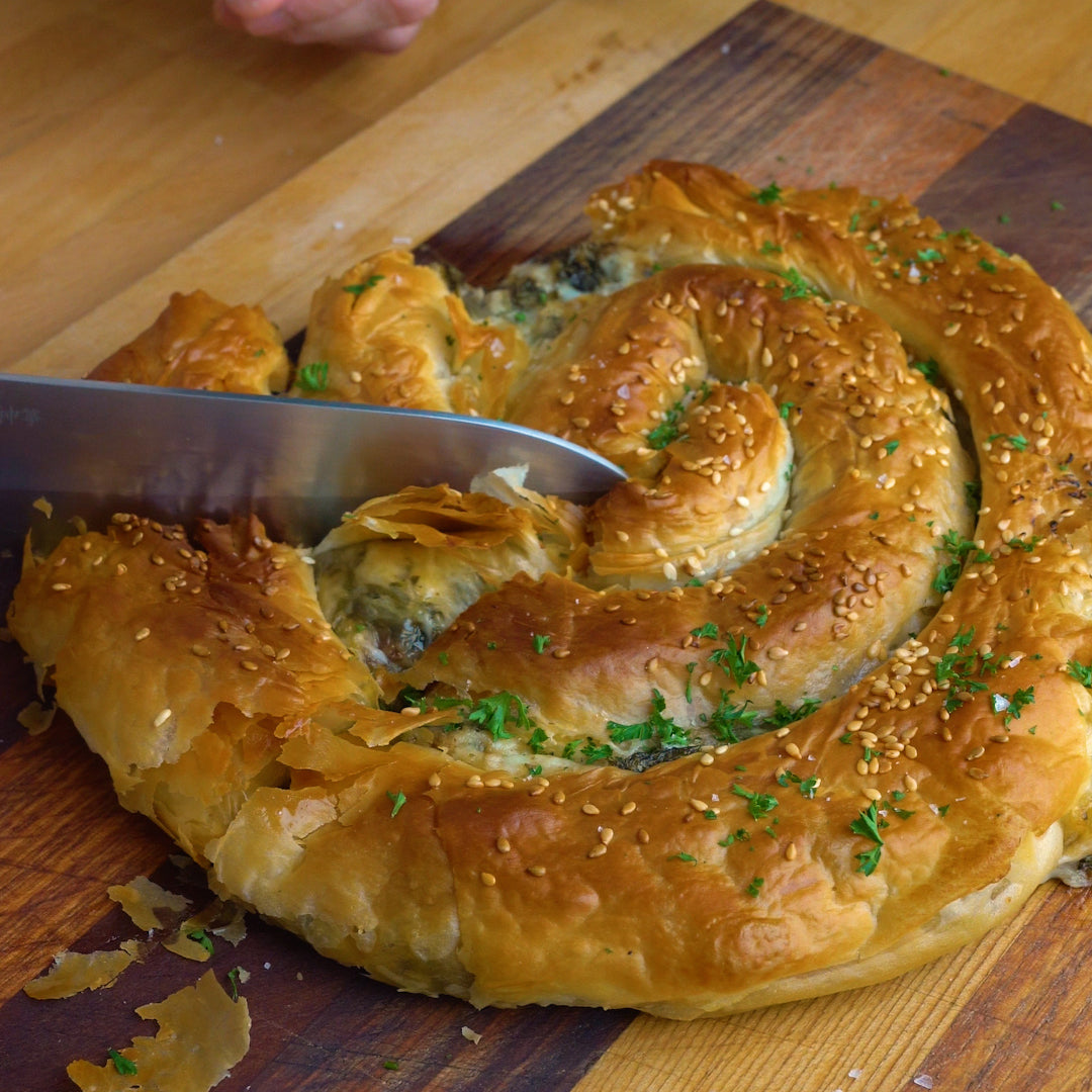 Spinach and Cheese Filo Spiral - Dibble Foods