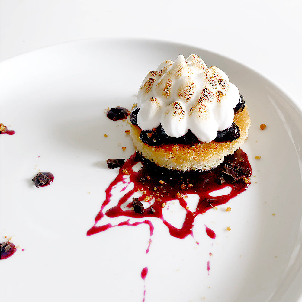 5 Layer Sour Cream Cake with Blueberry Compote