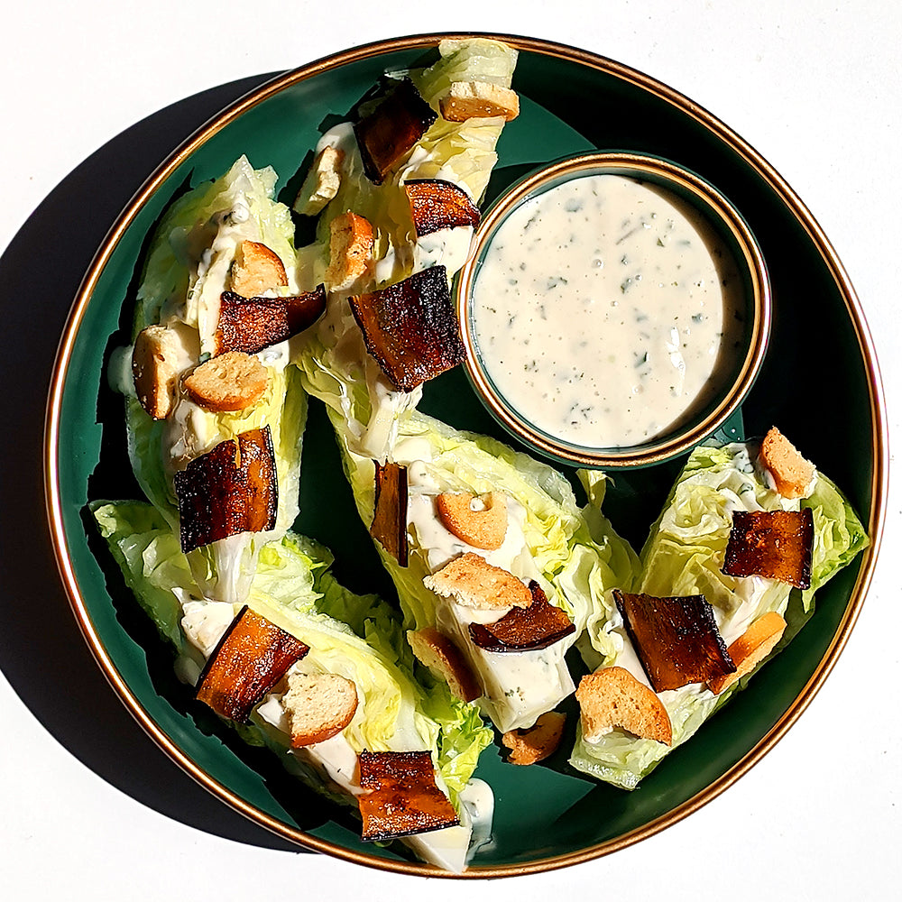 Sour Cream Iceberg Wedges with Crispy Eggplant