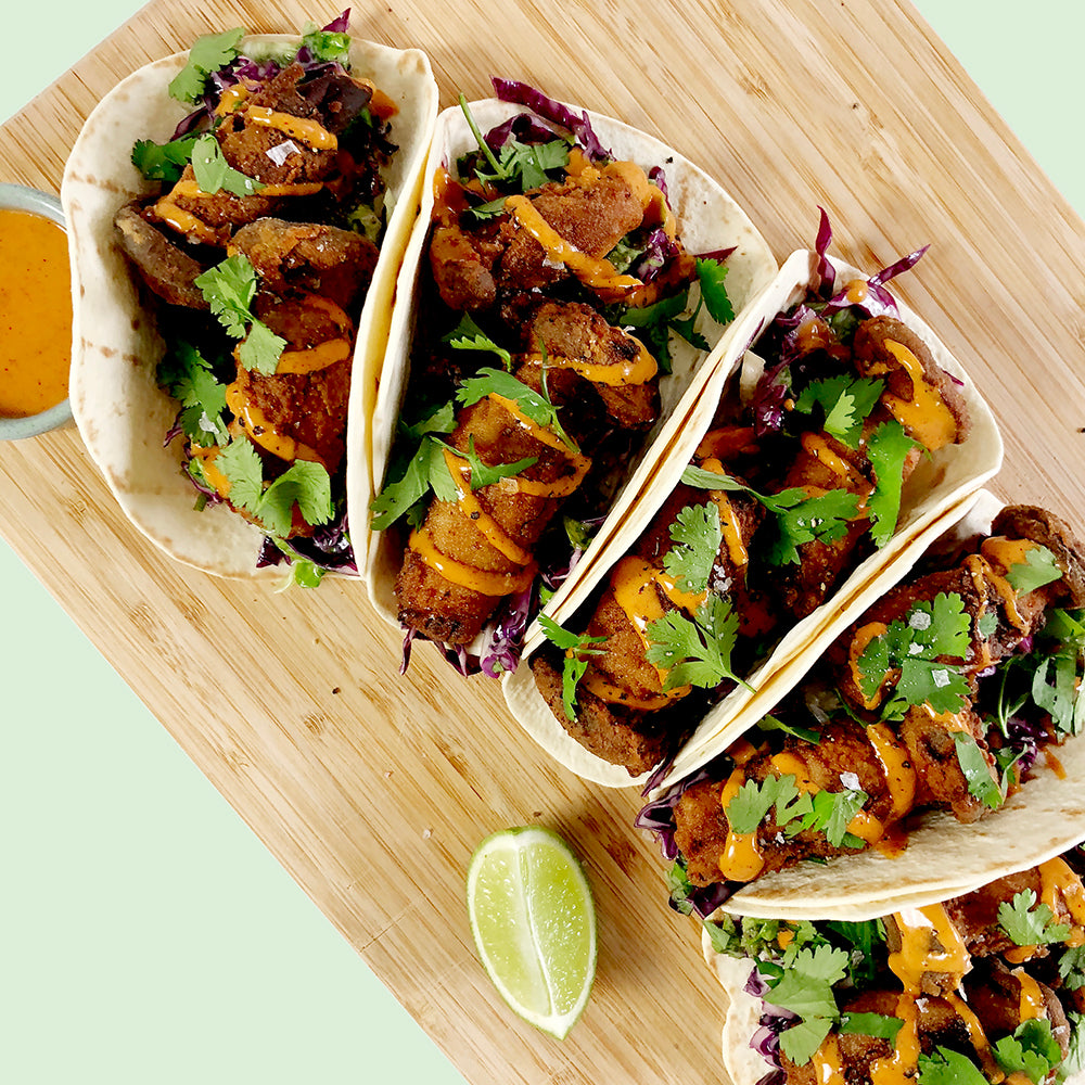 Triple-fried Mushroom Tacos with Dibble Chipotle Mayo